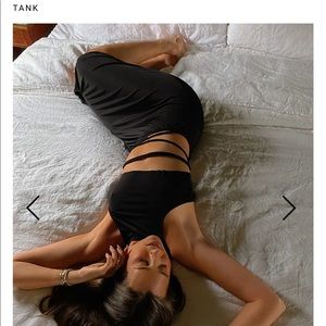 We Wore What | DB Black Crop Top and Tie Skirt Set